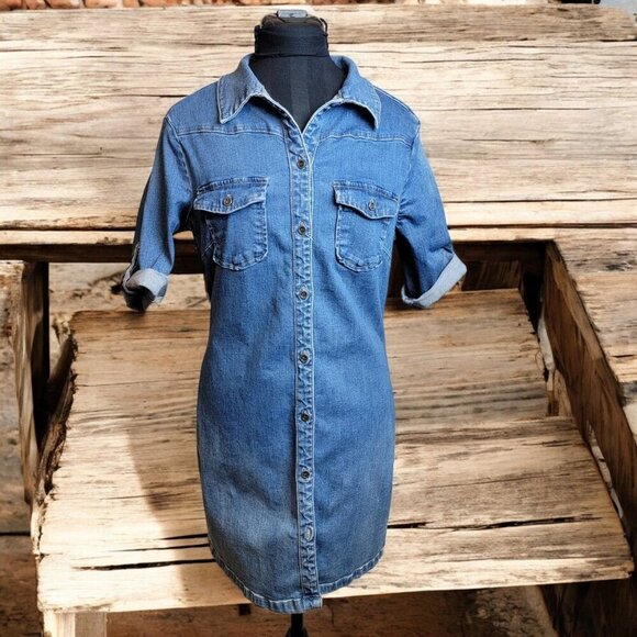 Wash Lab Dresses & Skirts - Wash Lab Denim Shirtdress - Gently Used - Super Cute - Size S